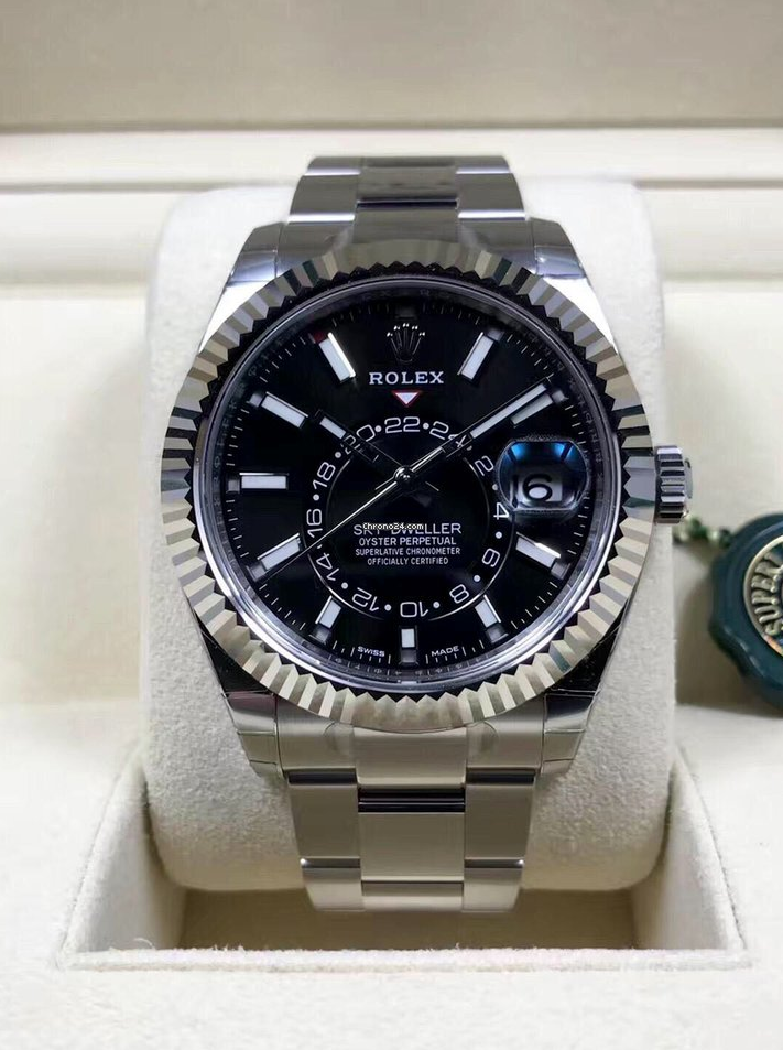 Rolex NEW-全新香港行貨 326934 Black Sky-Dweller 42mm Stainless Steel Watch | WORLDTIMER